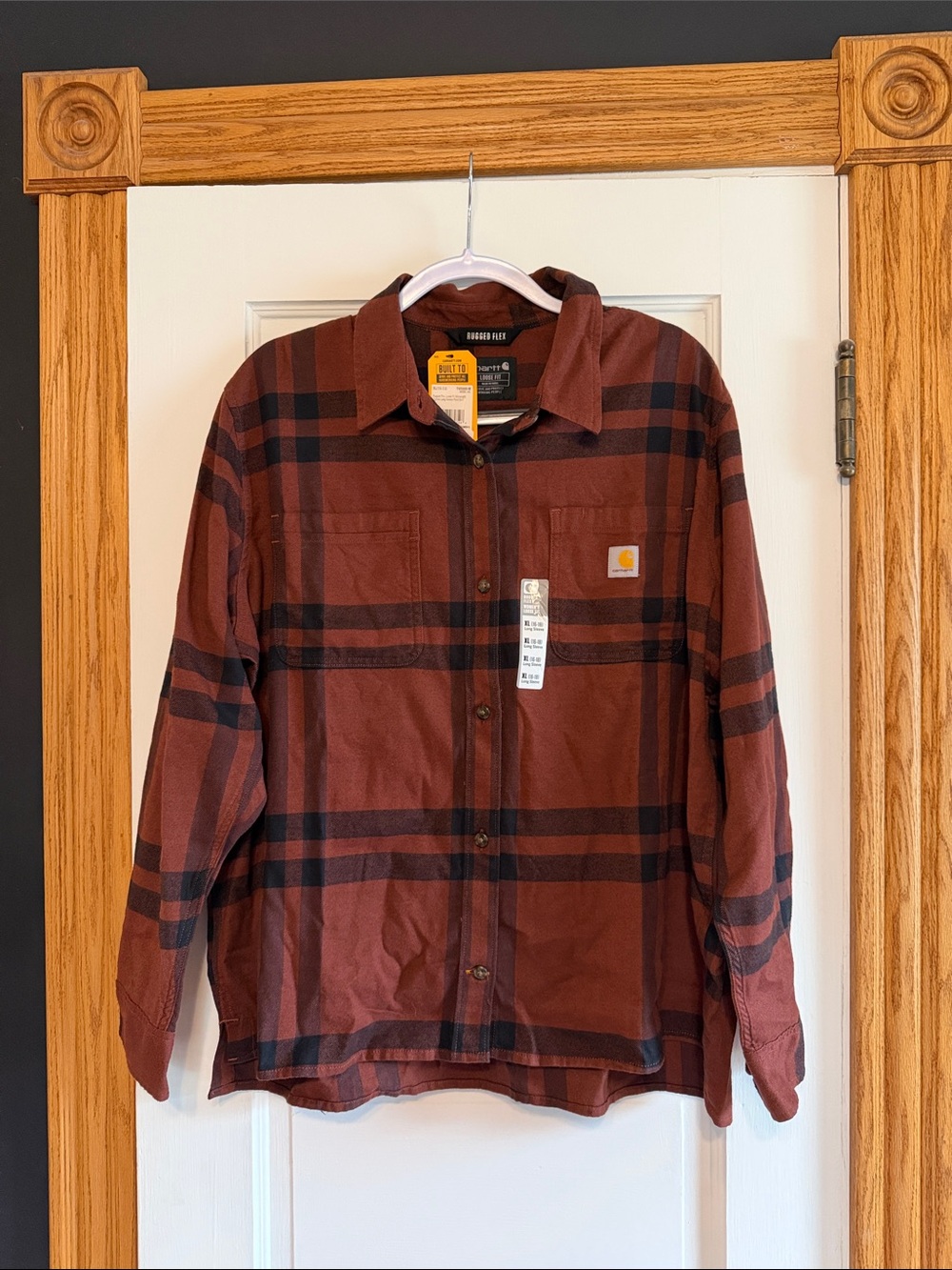 Carhartt Women's Plaid Flannel Shirt Rugged Flex Size XL